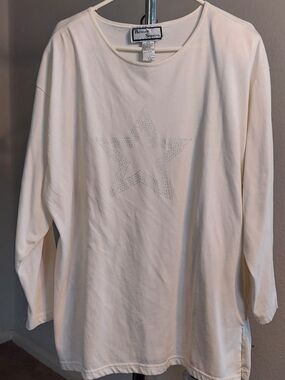 Richard Simmons Star-Embellished Long Sleeve Tee by